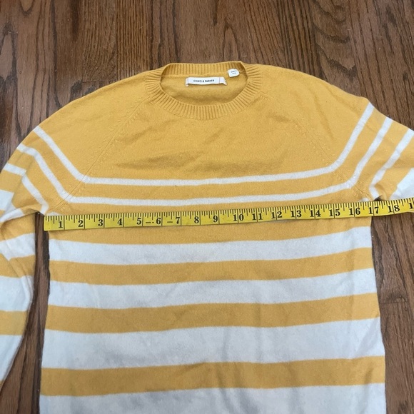 chinti and parker Women Beige And Yellows Stripped Cashmere Sweater Size XS - Picture 3 of 8